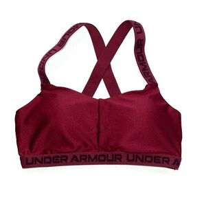 Under Armour Crossback Low Sports Bra in maroon